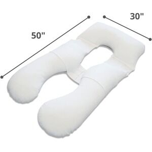 U-Shape Full Body Maternity Pillow Firmness-Adjustable Shredded Memory Foam Fill